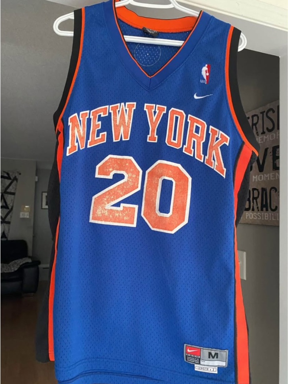 Nike Blue and Orange Team Basketball Jersey